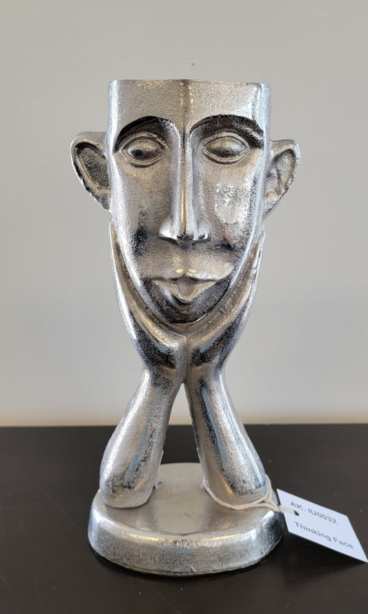 Metal Face Sculpture Decor