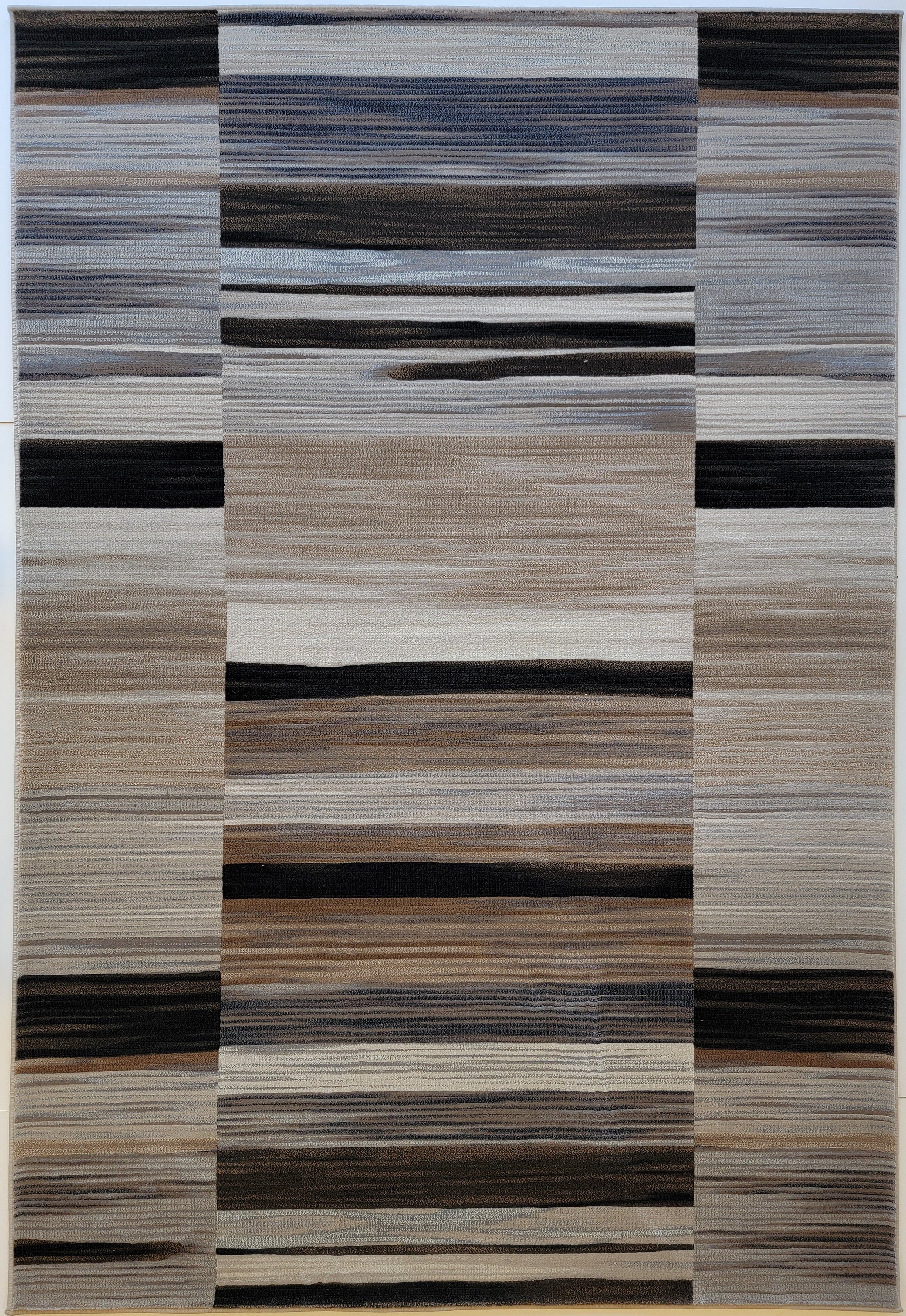 Baguette Geometric Area Rug. Beige, Tan, and Brown