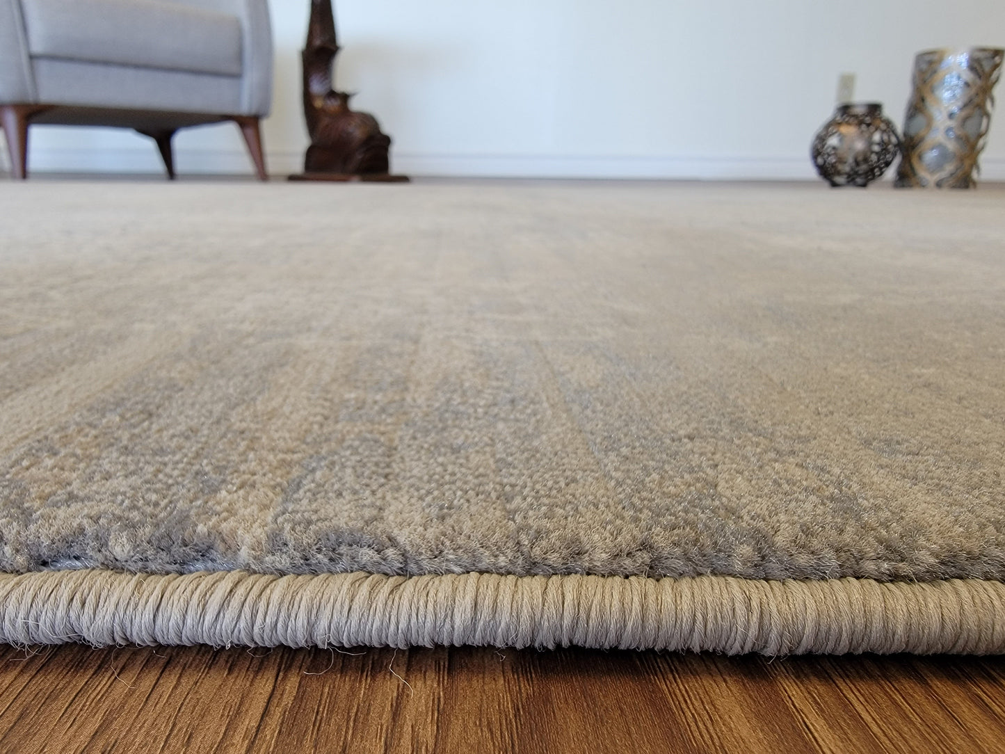 Baguette Modern Traditional Area Rug. Platinum and Light Blue