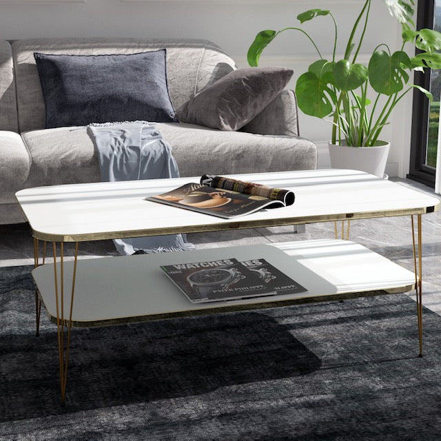 Central Coffee Table with Shelf-DROG-07