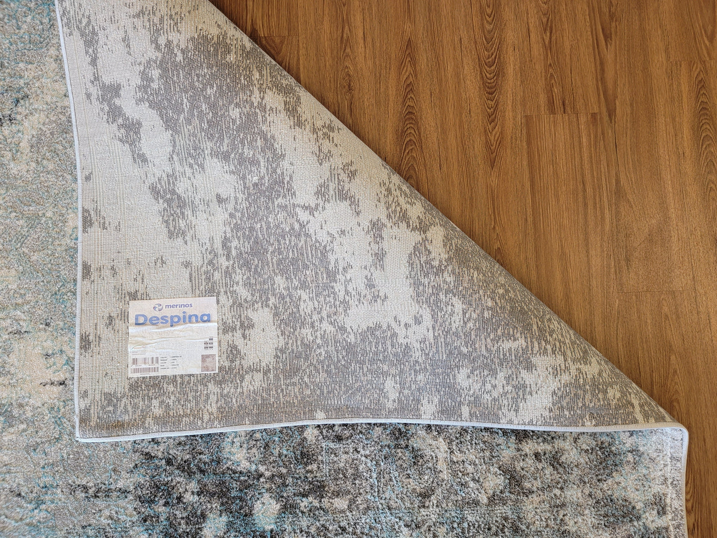 Despina Modern Traditional Area Rug. Light Blue, Platinum, and Metallic Gray