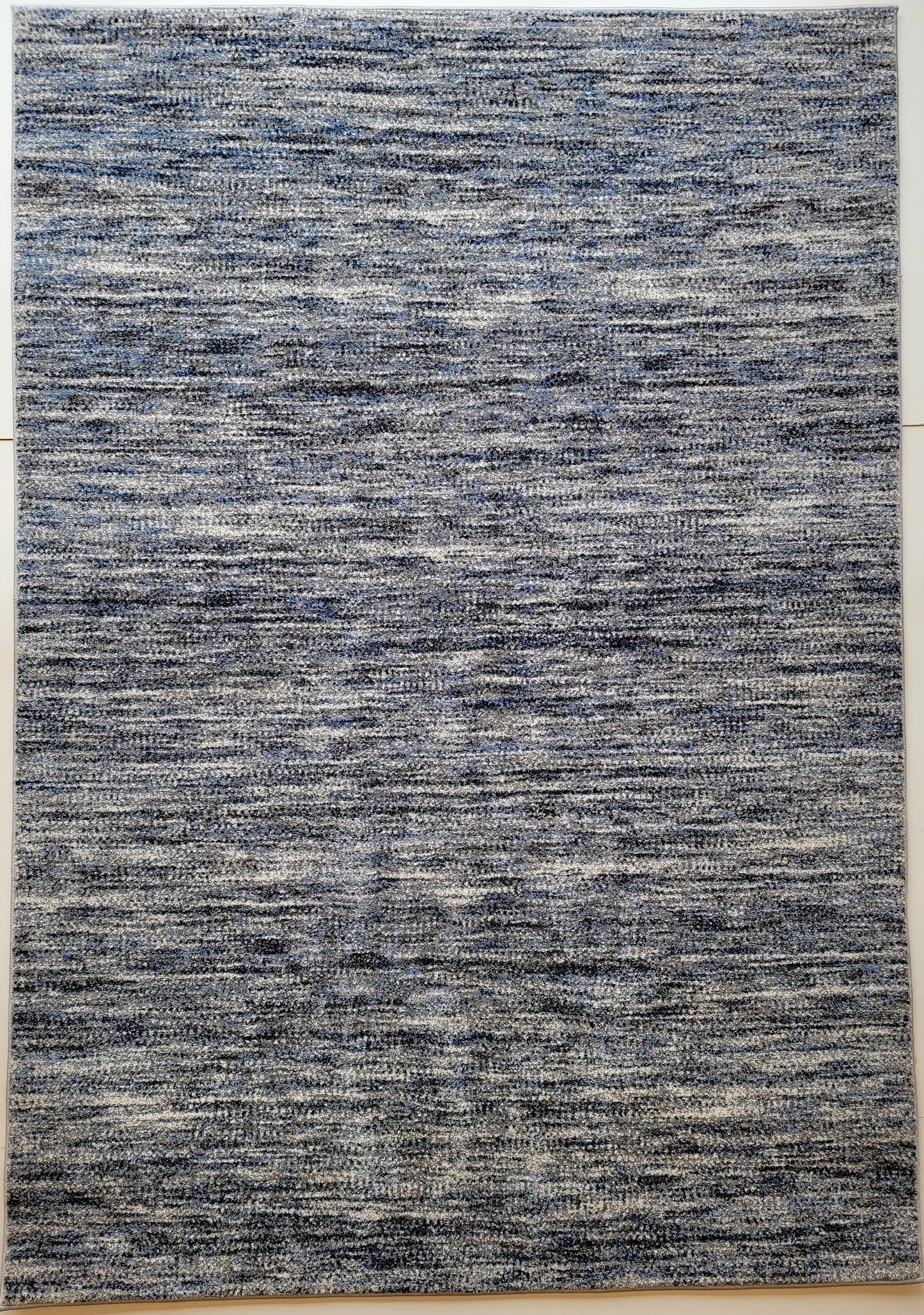 Diamond Art Abstract Area Rug. Ash Gray, Cobalt Blue, and White