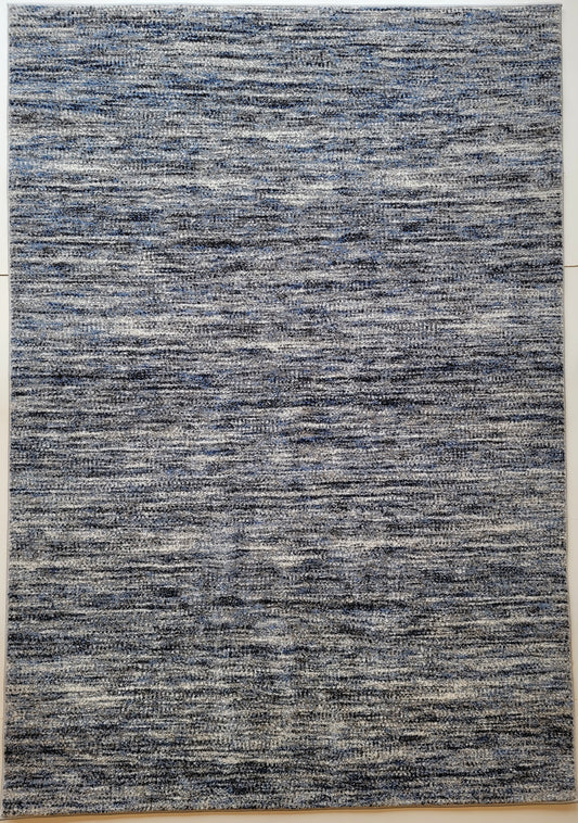 Diamond Art Abstract Area Rug. Ash Gray, Cobalt Blue, and White