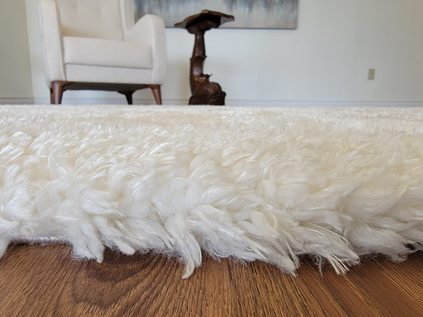 Flokati Shag Area Rug. White and Cream