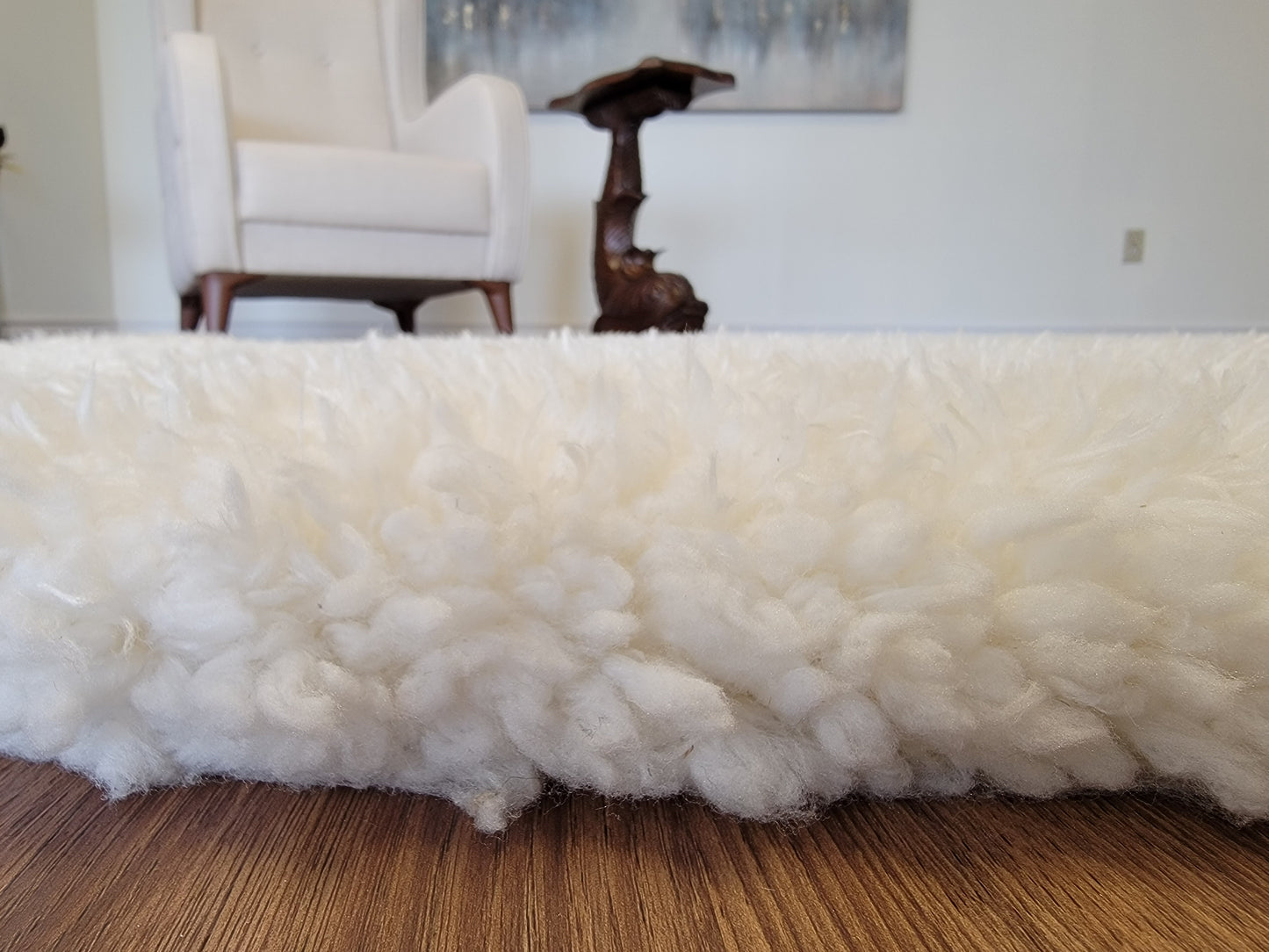 Flokati Shag Area Rug. White Color