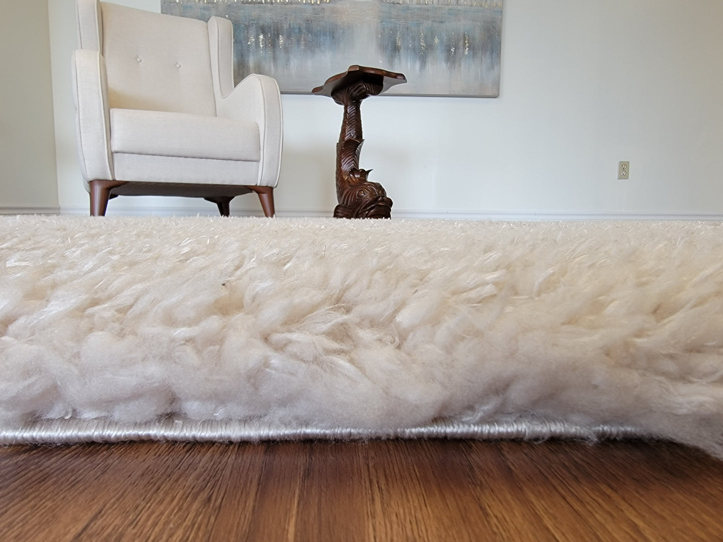 Flokati Shag Area Rug. Ivory Color