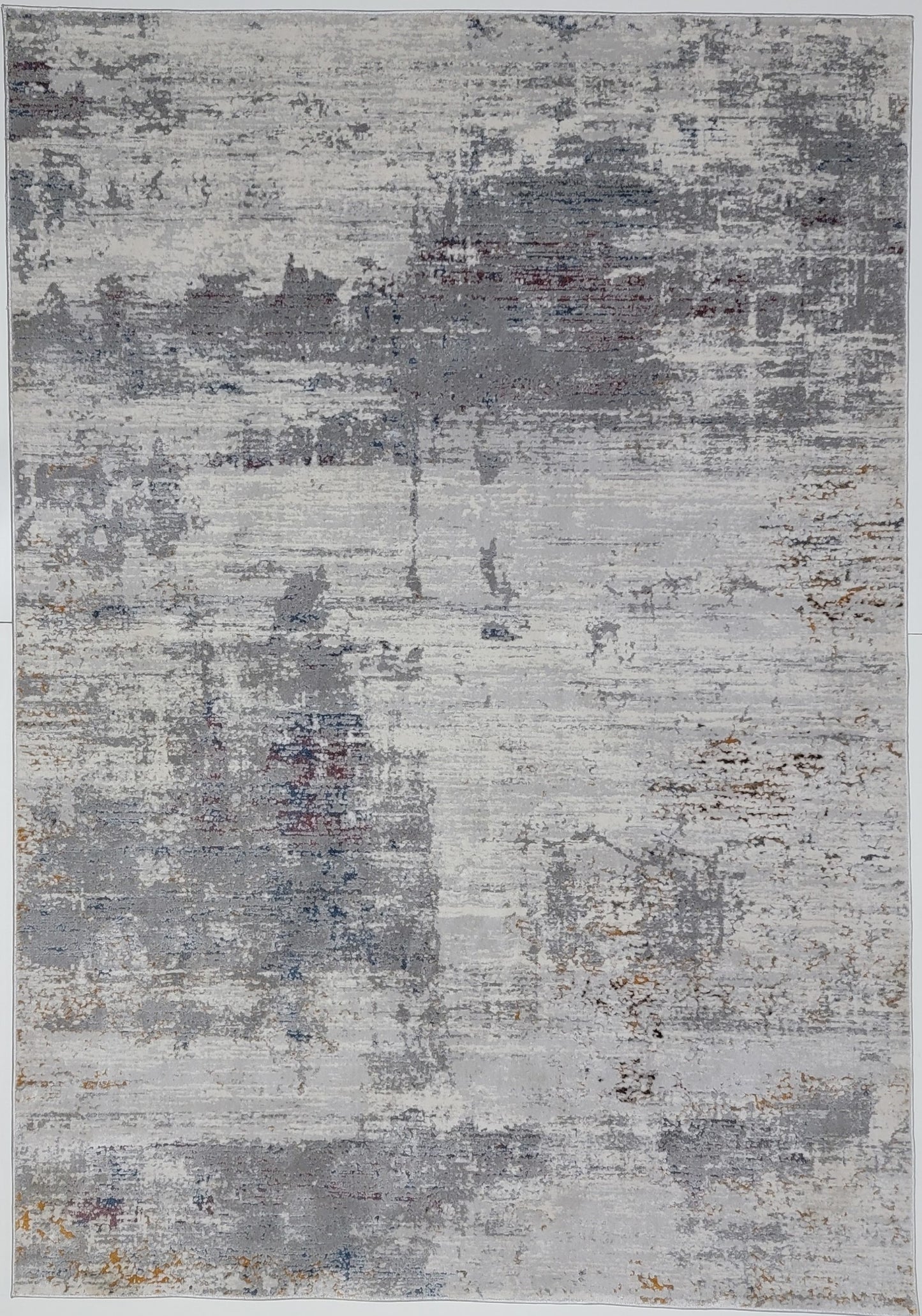 LaDome Abstract Area Rug. White, and Gray with Tiny Lilac Patches