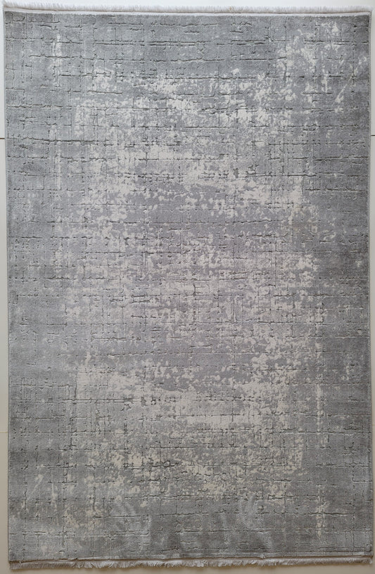 Maxim Abstract Area Rug. White, Platinum, and Ash Gray