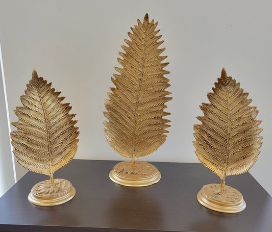 Golden Leaf Sculptures Decor