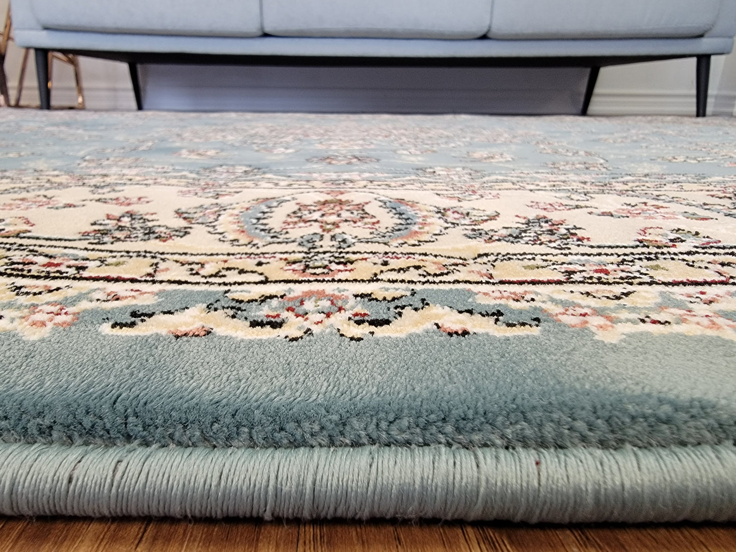 Rochet Oriental Area Rugs. Teal, Beige, and Royal Yellow