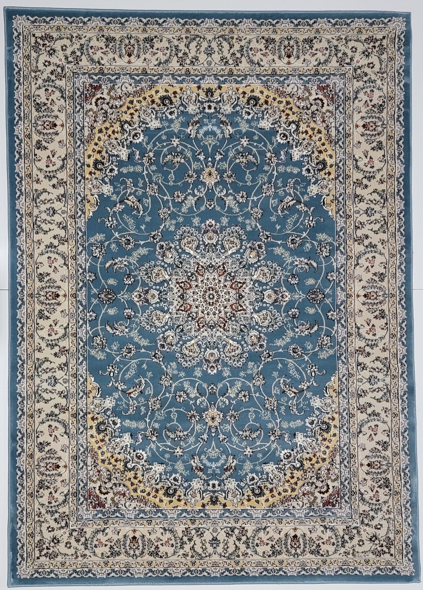 Rochet Oriental Area Rugs. Teal, Beige, and Royal Yellow