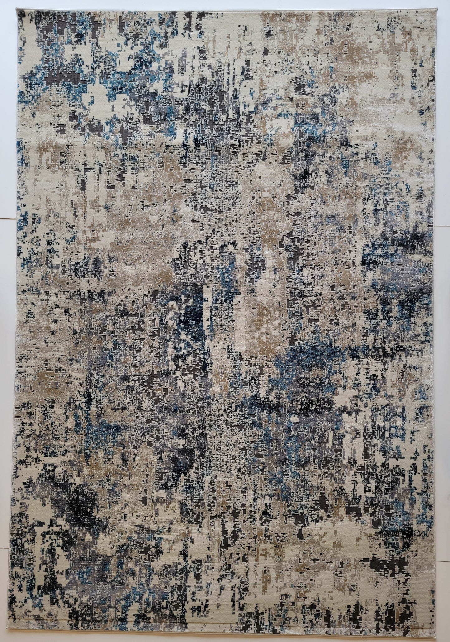 Serenity Abstract Area Rug. Beige, Navy, and Gray