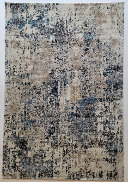 Serenity Abstract Area Rug. Beige, Navy, and Gray