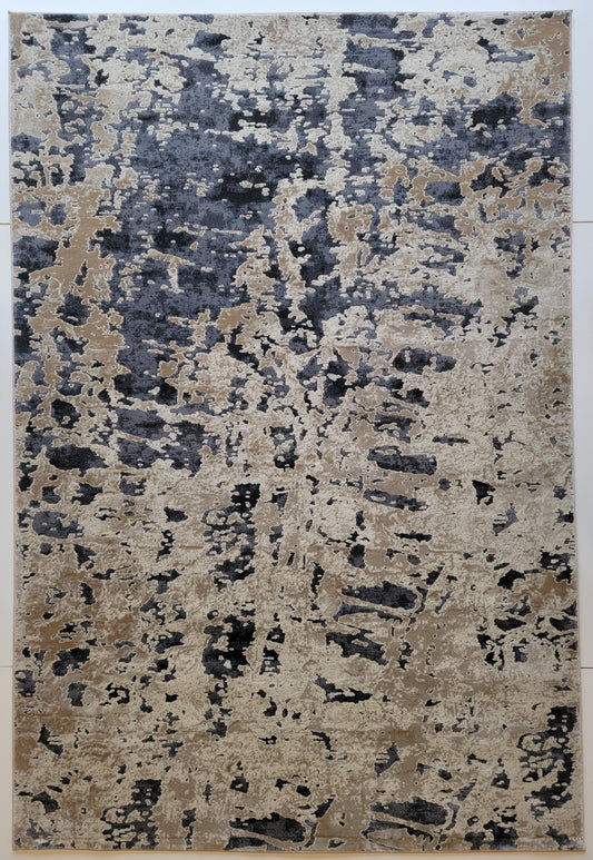 Serenity Abstract Area Rug. Beige, Brown, and Slate Gray