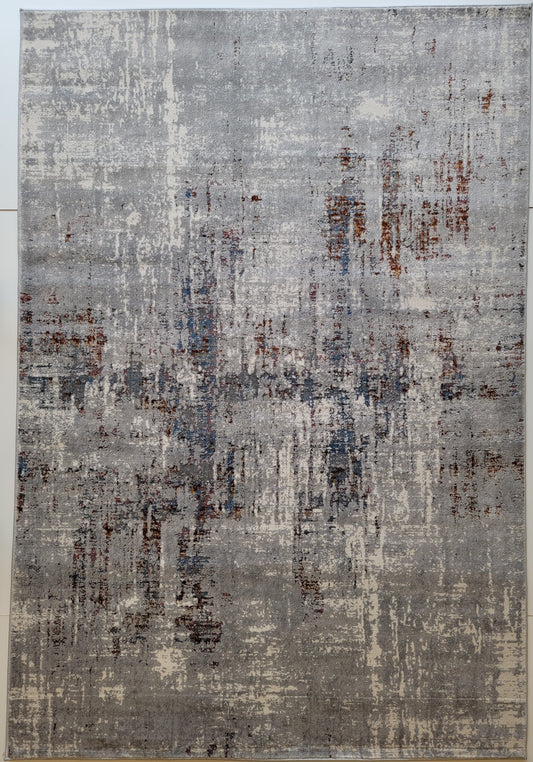 Venus Abstract Area Rug. Light Gray, Dim Gray, and Light Blue