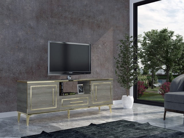 TV Unit Two Doors Golden Edge-ZTG-16